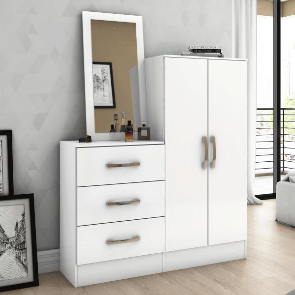 Imagem de Cômoda Sapateira 2 Portas 3 Gavetas Branco B700 - Henn