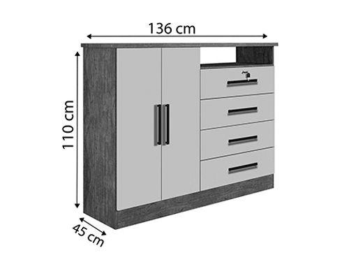 Imagem de Cômoda Sapateira 4 Gaveta Ypê Cronus 1.36 D'Doro