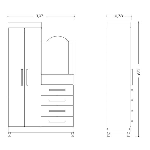 Imagem de Cômoda Sapateira 4 Gavetas 2 Portas Capri Albatroz