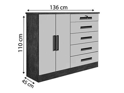 Imagem de Cômoda Sapateira 5 Gavetas Ypê Cronus D'Doro