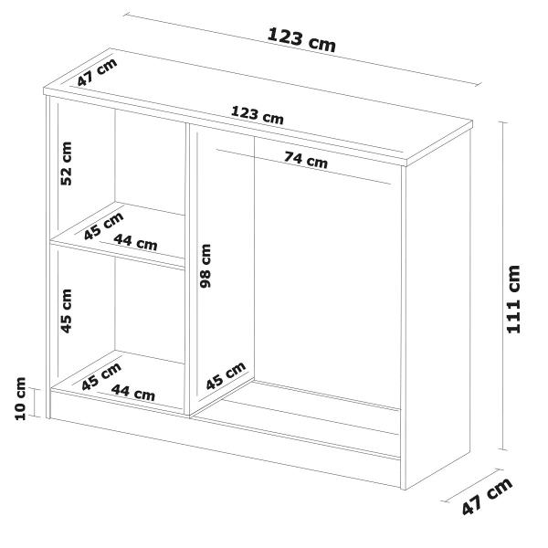 Imagem de Cômoda Sapateira Aurora  Ébano 7 Gavetas Organizador para Quarto - Demóbile