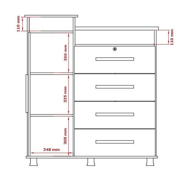 Imagem de Cômoda Sapateira com Porta Joias e Espelho Interno com Chave Juma New Nature Patrimar