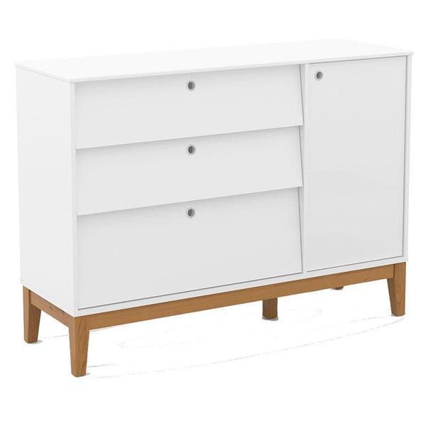 Imagem de Cômoda Sapateira e Guarda Roupa Unique 3 Portas Branco Soft Eco Wood - Matic