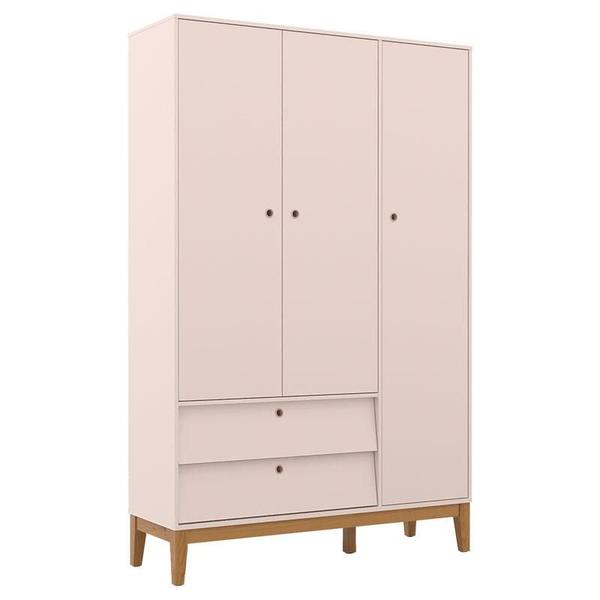 Imagem de Cômoda Sapateira e Guarda Roupa Unique 3 Portas Rose Eco Wood - Matic