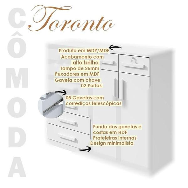 Imagem de Cômoda Sapateira Toronto Branco Brilho - Lopas