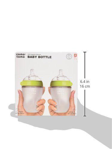 Imagem de Comotomo Baby Bottle, Verde, 8 Onças (2 Conde)