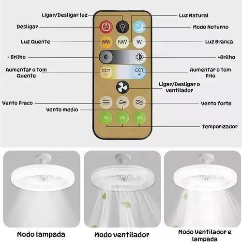 Imagem de Compacto E Potente: Lâmpada Ventilador Teto Led Ajustável