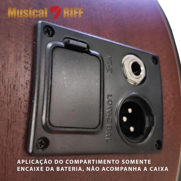 Compartimento suporte para bateria 9v violão pré amp - Strinberg Imagem de Compartimento suporte para bateria 9v violão pré amp