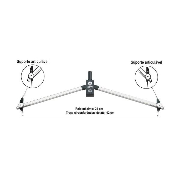 Imagem de Compasso Para Desenho Técnico Trident 9003