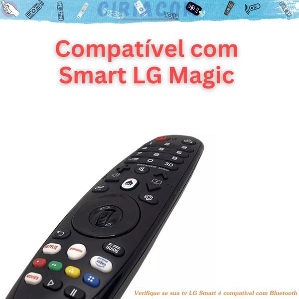 Imagem de Compatível com Controle Remoto Tvs Smart Magic Teclas especiais - Controle Magic  - Sem comando de voz e Mouse - Substitui  An Mr19ba