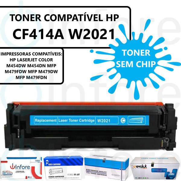 Imagem de Compatível: Toner Cf414a W2021 Sem Chip para M454DW M454DN MFP M479FDW M479DW M479FDN Ciano