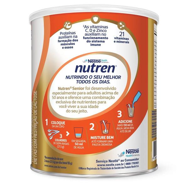 Complemento Alimentar Nutren Senior Sem Sabor Zero Lactose 740g Imagem de Complemento Alimentar Nutren Senior Sem Sabor Zero Lactose 740g