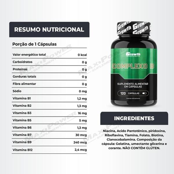 Imagem de Complexo B 120 Cápsulas Growth Supplements Kit 2 Potes