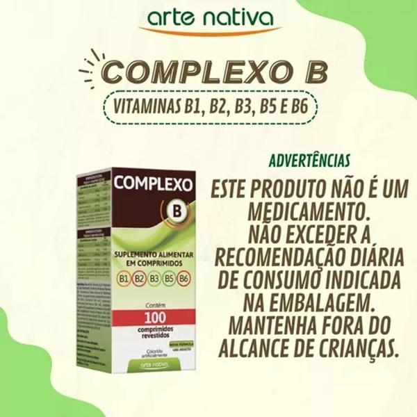 Imagem de Complexo B 600 Comprimidos Vitaminas B1 B2 B3 B5 B6 Arte nativa