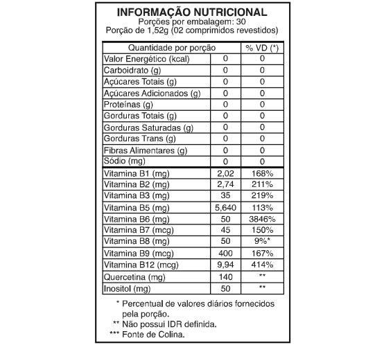 Imagem de Complexo B Otimizado Com Quercetina 60 Cap Nutriage