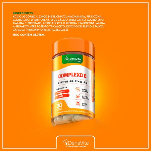 Imagem de Complexo B + Vitamina C + Zinco - Multivitamínico - Vegano - Denavita