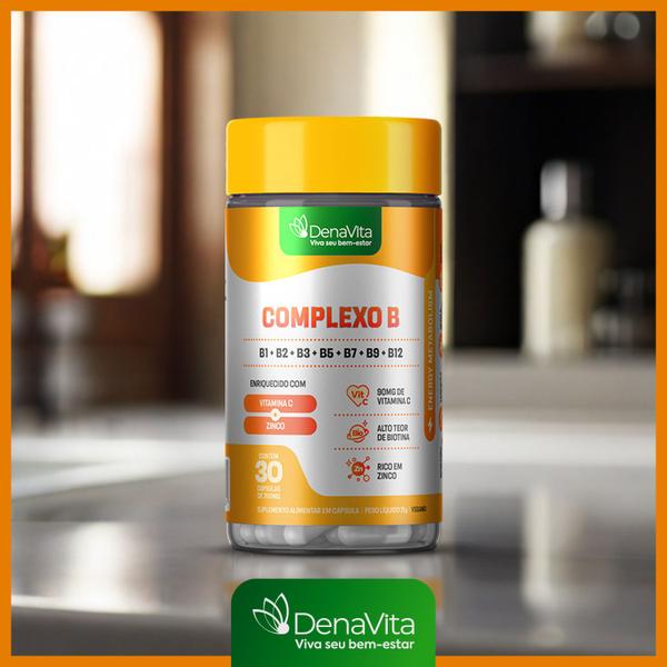 Complexo B + Vitamina C + Zinco - Multivitamínico - Vegano - Denavita Imagem de Complexo B + Vitamina C + Zinco - Multivitamínico - Vegano - Denavita