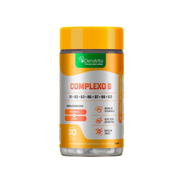 Complexo B + Vitamina C + Zinco - Multivitamínico - Vegano - Denavita Imagem de Complexo B + Vitamina C + Zinco - Multivitamínico - Vegano - Denavita