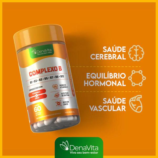 Complexo B + Vitamina C + Zinco - Multivitamínico - Vegano - Denavita Imagem de Complexo B + Vitamina C + Zinco - Multivitamínico - Vegano - Denavita