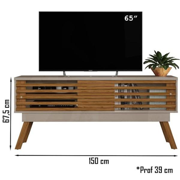 Imagem de Composiçao Painel Rack Piso Teto TV 65 244x154cm 7161 Fenddi Naturale MDT