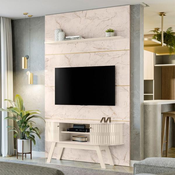 Imagem de Composição Silverstone TVs Até 65” Calacata Off White 714136 Madetec