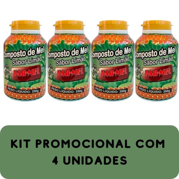 Imagem de Composto Antigripal Farmel Mel e Limão 350g Kit Promocional 4 Unidades