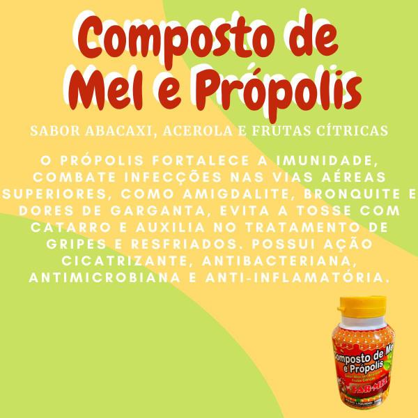 Imagem de Composto Antigripal Farmel Mel, Própolis, Abacaxi, Acerola e Frutas Cítricas 350g Kit Promocional 4 Unidades