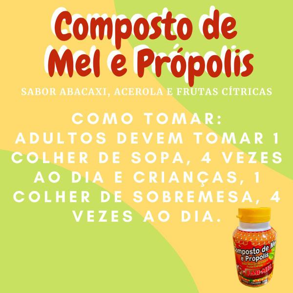 Imagem de Composto Antigripal Farmel Mel, Própolis, Abacaxi, Acerola e Frutas Cítricas 350g Kit Promocional 5 Unidades