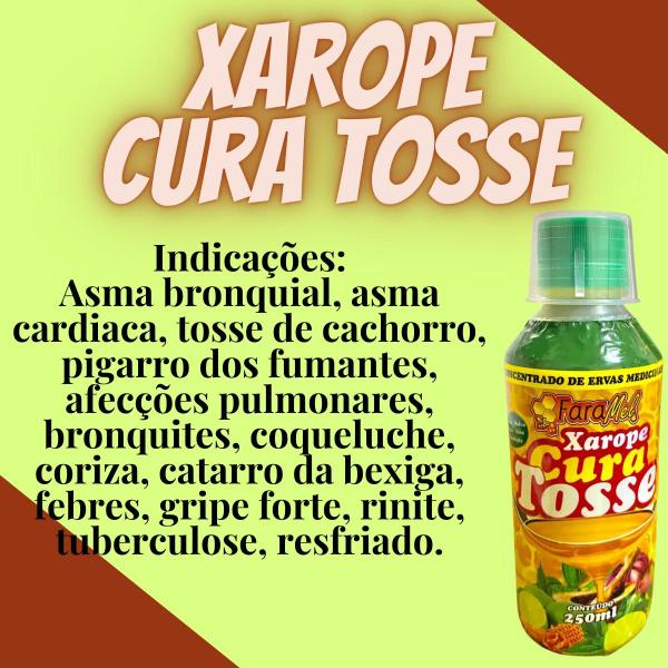 Imagem de Composto Concentrado de Ervas Medicinais Faramel Cura Tosse Frasco 250ml Kit Promocional 3 Unidades