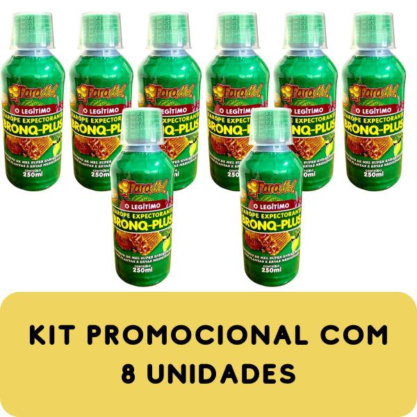 Imagem de Composto de Mel Super Enriquecido com Plantas e Ervas Medicinais Faramel Bronq-Plus Frasco 250ml Kit Promocional 8 Unida