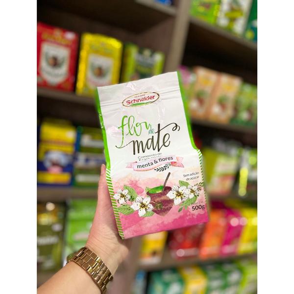 Composto erva-mate schneider menta e flores 500gr Imagem de Composto erva-mate schneider menta e flores 500gr