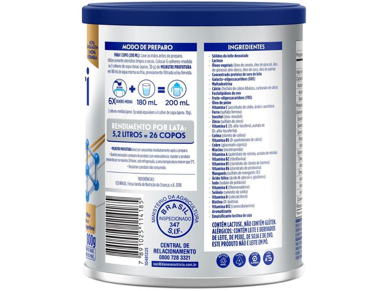 Composto Lácteo Milnutri Profutura Original - 800g Imagem de Composto Lácteo Milnutri Profutura Original - 800g
