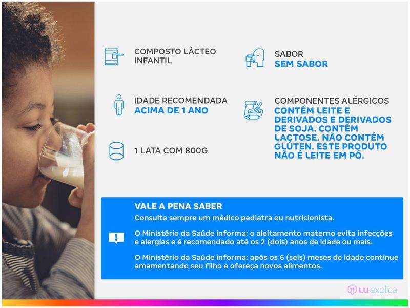 Composto Lácteo Nestonutri Sem Sabor Original - 800g Imagem de Composto Lácteo Nestonutri Sem Sabor Original - 800g