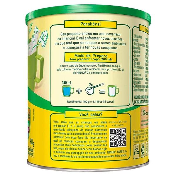 Composto Lácteo Ninho Fases 3+ 400g Imagem de Composto Lácteo Ninho Fases 3+ 400g