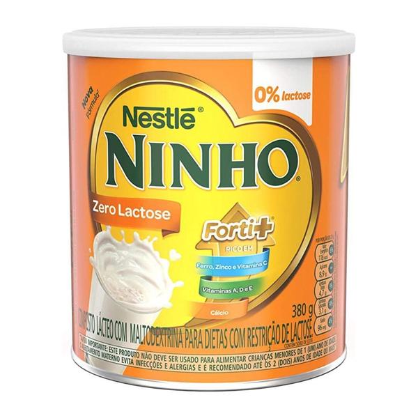 Composto Lácteo Ninho Forti+ Zero Lactose Nestlé 380G - Nestle Imagem de Composto Lácteo Ninho Forti+ Zero Lactose Nestlé 380G