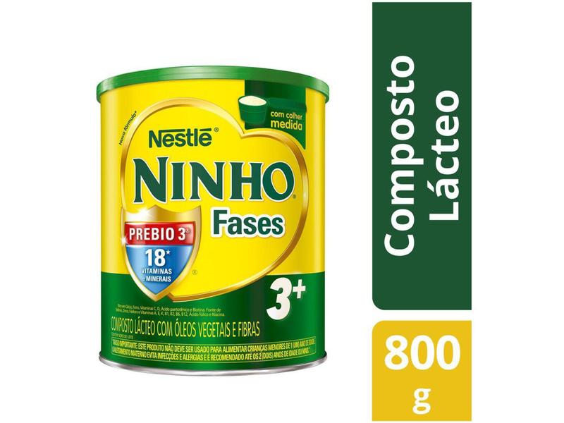 Composto Lácteo Ninho Original Fases 3+ Integral - 800g Imagem de Composto Lácteo Ninho Original Fases 3+ Integral - 800g