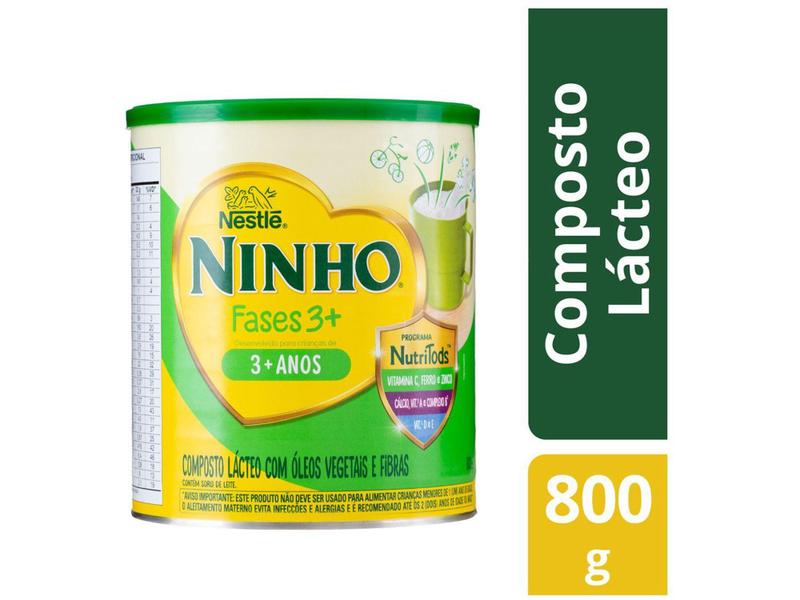 Composto Lácteo Ninho Original Fases 3+ Integral - 800g Imagem de Composto Lácteo Ninho Original Fases 3+ Integral - 800g