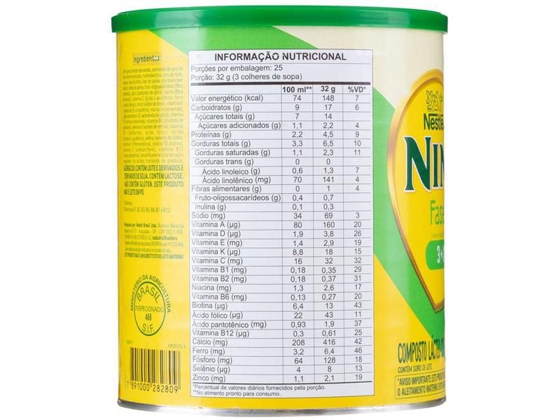 Composto Lácteo Ninho Original Fases 3+ Integral - 800g Imagem de Composto Lácteo Ninho Original Fases 3+ Integral - 800g