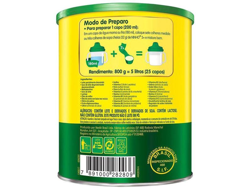 Imagem de Composto Lácteo Ninho Original Fases 3+ Integral - 800g