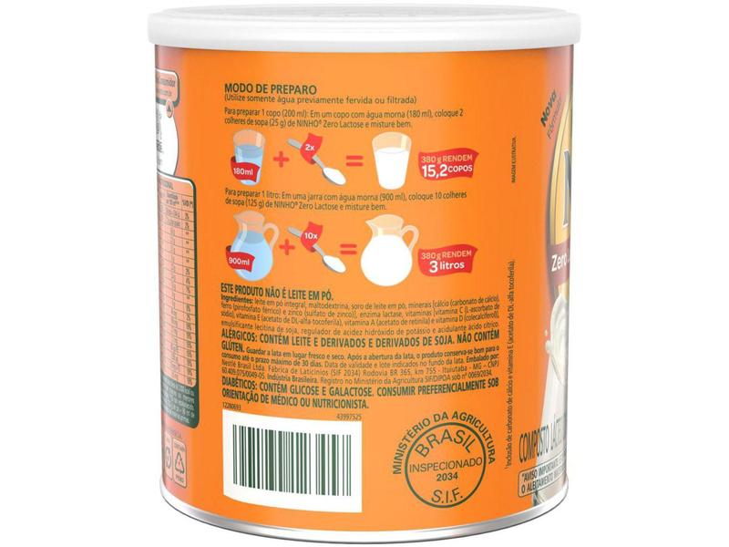 Imagem de Composto Lácteo Ninho Original Forti+ Zero Lactose - 380g