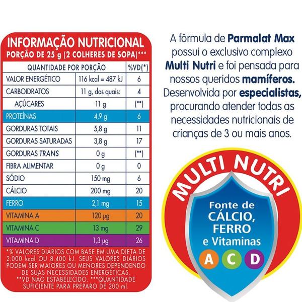 Imagem de Composto Lácteo Parmalat Max Pacote 750g