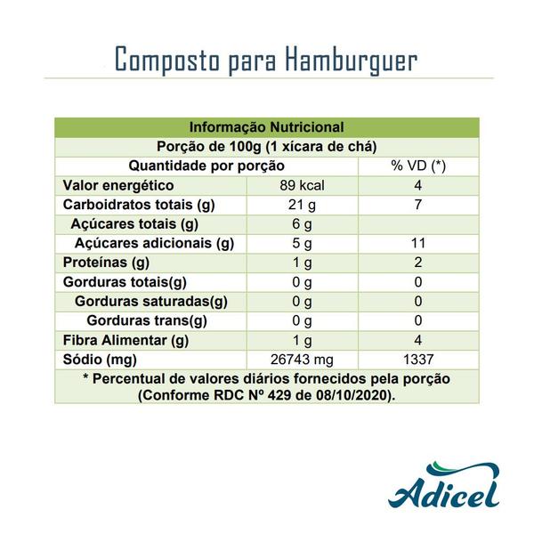 Imagem de Composto Para Hambúrguer Adicel - 1kg