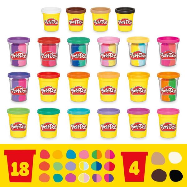 Imagem de Compound Modeling Compound Play-Doh, pacote com 22, a melhor variedade de cores