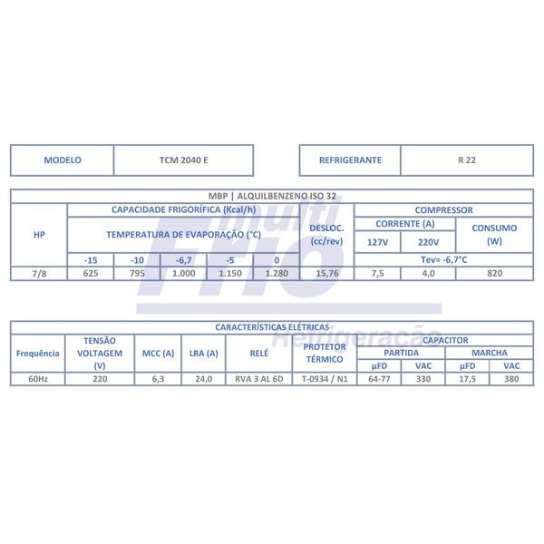 Imagem de Compr tcm 2040 e - 220v 7/8-r22