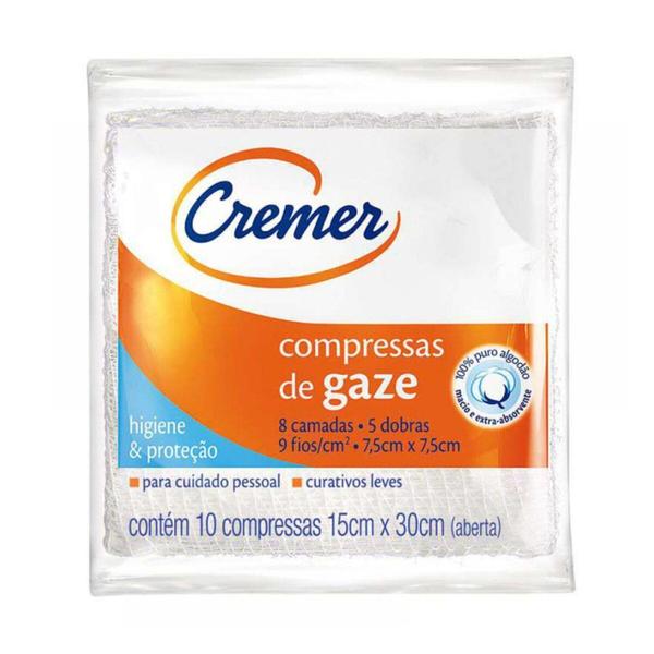 Imagem de Compressa de Gaze Cremer Nao Esteril 10 Unidades