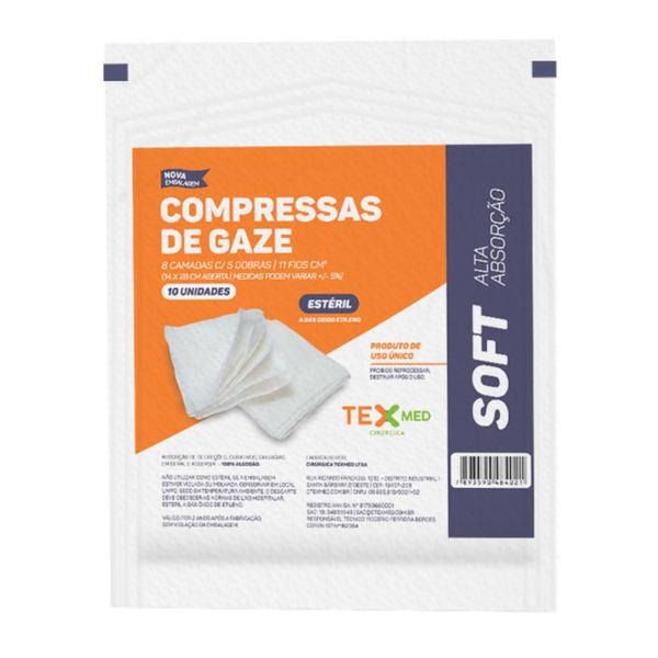 Imagem de Compressa De Gaze Estéril 11 Fios 50 Envelopes-500 Unidades