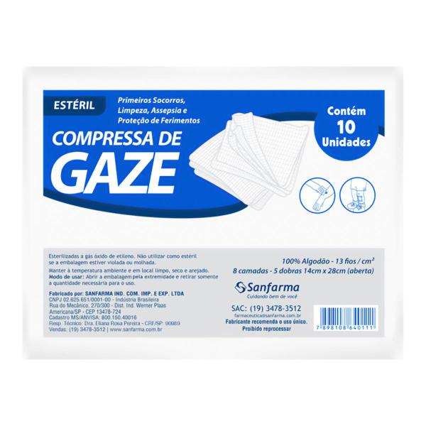 Imagem de Compressa De Gaze Estéril Texmed 13 Fios 10 Envelopes 100 Un