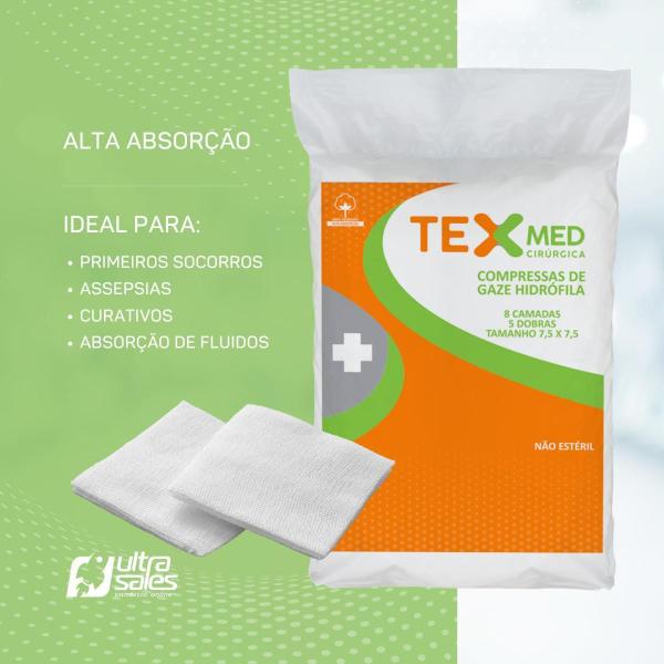 Imagem de Compressa de Ge Texmed 13 Fios 7,5x7,5cm 500 Unidades