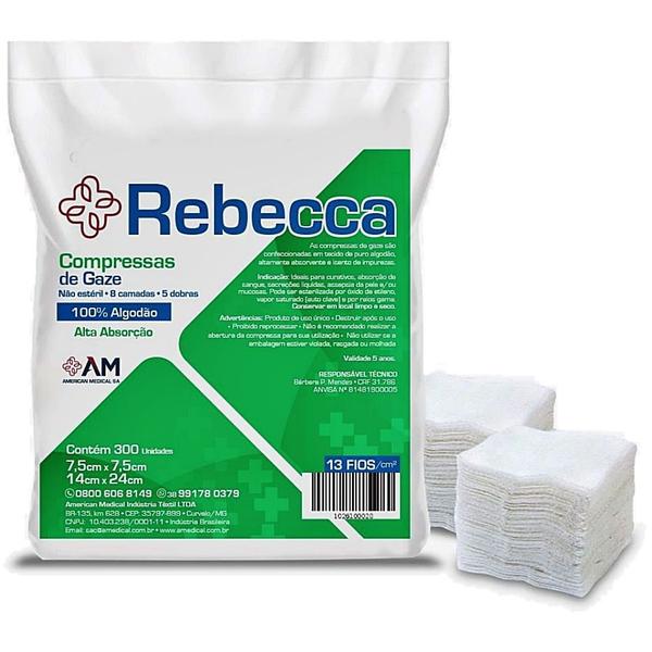 Imagem de Compressa Gaze Rebecca 13 fios 7.5x7.5cm - 500 unidades