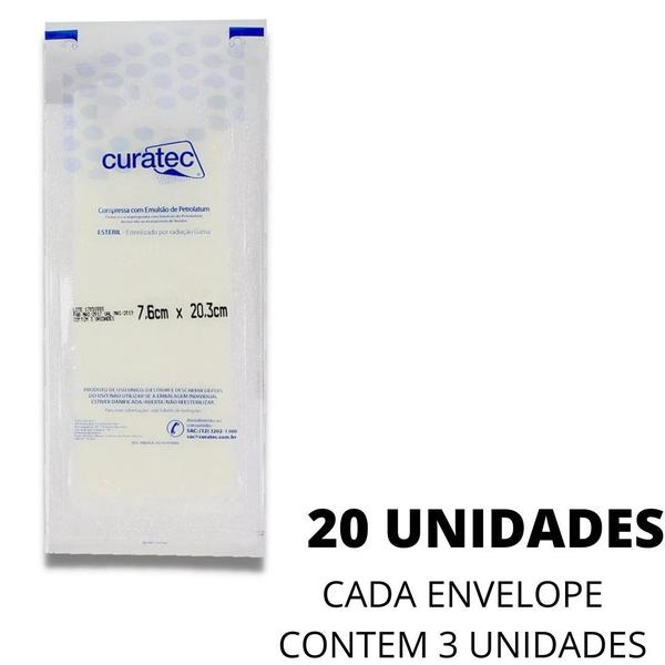 Compressa Impregnada Com Emulsão de Petrolatum Minerais - 20 Unid. 7,6x20,3cm (Env. 3 unid.) - CURATEC Imagem de Compressa Impregnada Com Emulsão de Petrolatum Minerais - 20 Unid. 7,6x20,3cm (Env. 3 unid.)